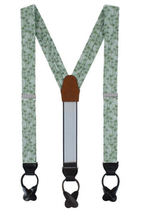Palm Tree Linen and Silk Blend Button End Braces by Trafalgar