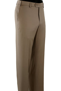 Super 110s Prunelle Wool Flat Front Trouser in Khaki (Choice of Fits) by 6 East by Ballin