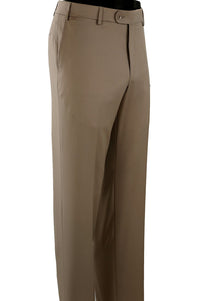 Super 110s Prunelle Wool Flat Front Trouser in Khaki (Choice of Fits) by 6 East by Ballin