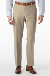 Super 120s Wool Gabardine Comfort-EZE Trouser in Stone (Flat Front Models) by Ballin