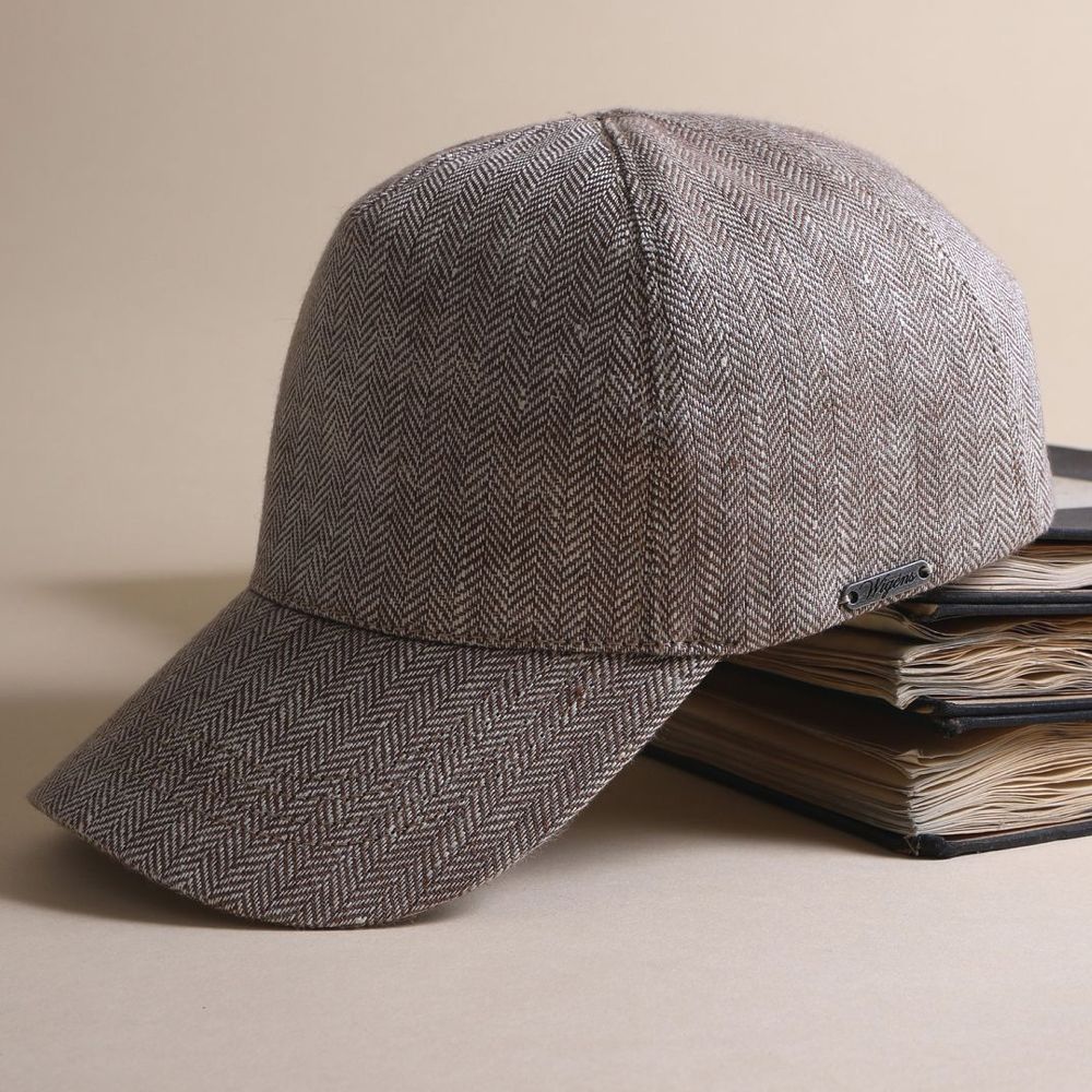 Baseball Contemporary Cap in Classic Linen Herringbone (Choice of Colors) by Wigens