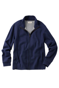 Double Knit Zip-Front Jacket in Dark Navy by Borgo28