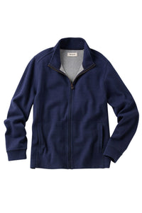 Double Knit Zip-Front Jacket in Dark Navy by Borgo28