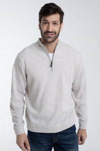 1/4 Zip Mock Neck Merino Wool Pullover Sweater (Choice of Colors) by Alashan Cashmere
