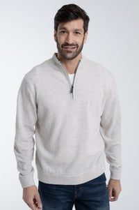 1/4 Zip Mock Neck Merino Wool Pullover Sweater (Choice of Colors) by Alashan Cashmere