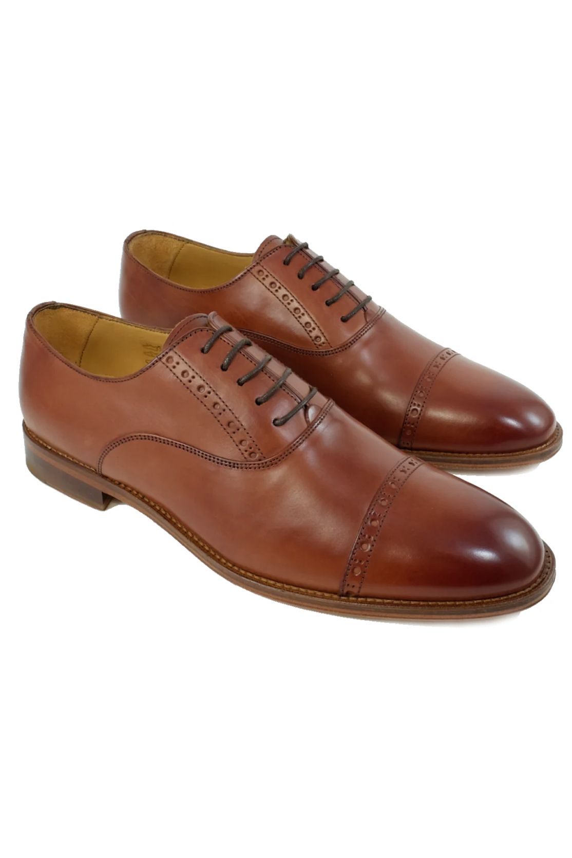 Coxon Italian Parma Calfskin Balmoral Oxford in Brandy by Alan Payne Footwear