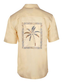 'Palm Portrait' Embroidered Short Sleeve Resort Hawaiian Shirt in Sunkiss by Weekender