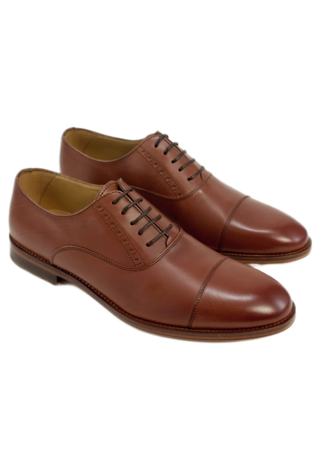 Clark Calfskin Balmoral Cap-Toe Oxford in Brandy by Alan Payne Footwear