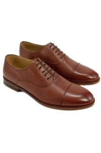 Clark Calfskin Balmoral Cap-Toe Oxford in Brandy by Alan Payne Footwear
