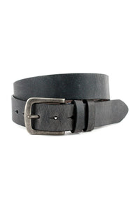 Distressed Waxed Harness Leather Belt in Charcoal by Torino Leather