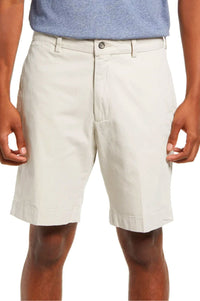 Washed Poplin Shorts in Stone (Sumpter9 Flat Front) by Charleston Khakis