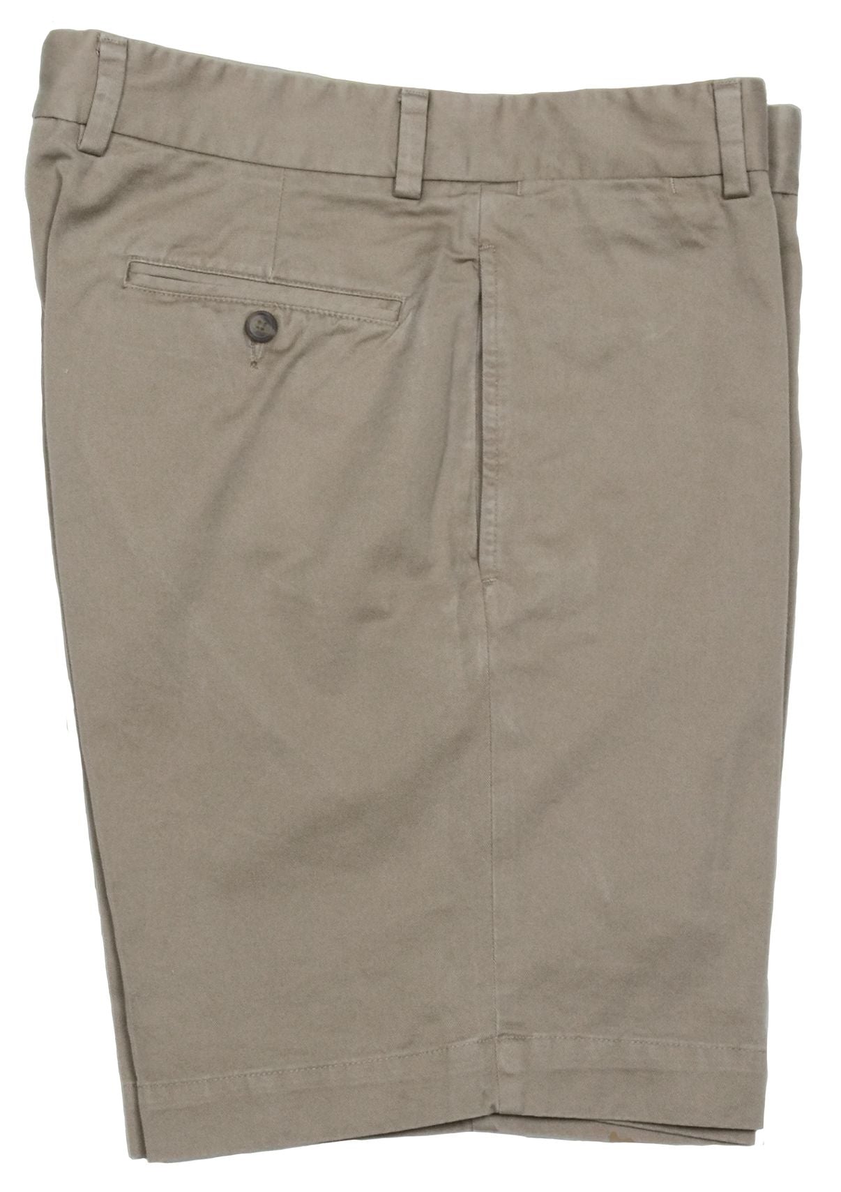 Stretch Compact Twill Shorts in Khaki (Sumpter9 Flat Front) by Charleston Khakis