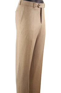 Cashmere and Wool Italian Flannel Comfort-EZE Trouser in Caramel (Flat Front Models) by Ballin