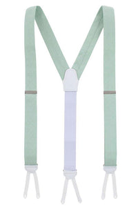 Churchill Chambray Polka Dot Linen and Silk Blend Formal End Braces in Light Green by Trafalgar