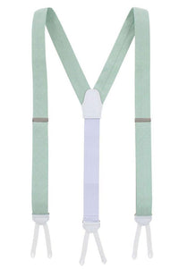 Churchill Chambray Polka Dot Linen and Silk Blend Formal End Braces in Light Green by Trafalgar