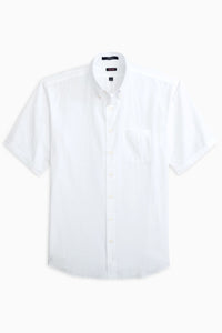 'Ryker' White Cotton Seersucker Short Sleeve Sport Shirt by Batton