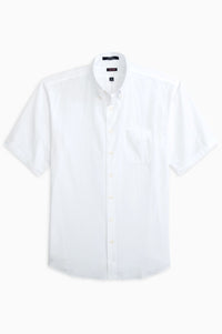 'Ryker' White Cotton Seersucker Short Sleeve Sport Shirt by Batton