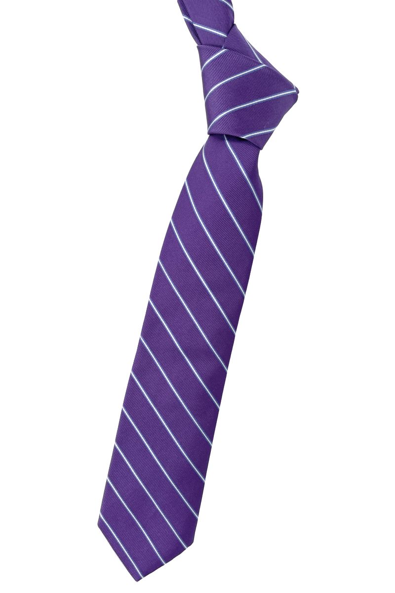 Lilac, Light Blue, and White Stain and Faille Textured Stripe Woven Silk Tie by Robert Talbott