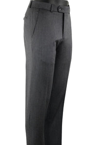 Super 110s Lightweight Heather Twill Comfort-EZE Wool Trouser in Mid Grey (Flat Front Models) by Ballin
