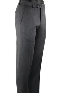 Super 110s Lightweight Heather Twill Comfort-EZE Wool Trouser in Mid Grey (Flat Front Models) by Ballin
