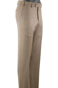 Super 110s Vitale Barberis Canonico Italian Luxury 4 Harness Wool Serge Flat Front Trouser in Caramel (Choice of Fits) by 6 East by Ballin