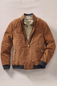 Suede Bomber Jacket in Tobacco by Borgo28