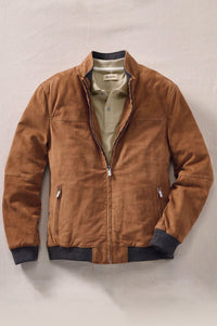 Suede Bomber Jacket in Tobacco by Borgo28