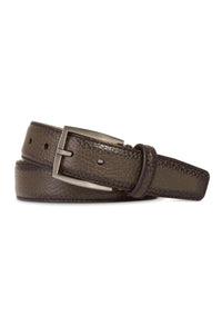 Italian Hand Burnished Scotch Grain Calfskin Belt in Grey (Size 38) by Brookes & Hyde
