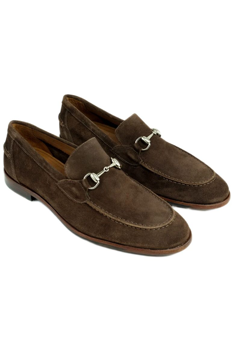Miami Suede Bit Loafer in Brown by Alan Payne Footwear