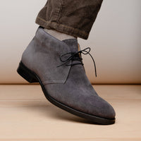 Marco Italian Sueded Calfskin Chukka Boot in Grey by Zelli Italia