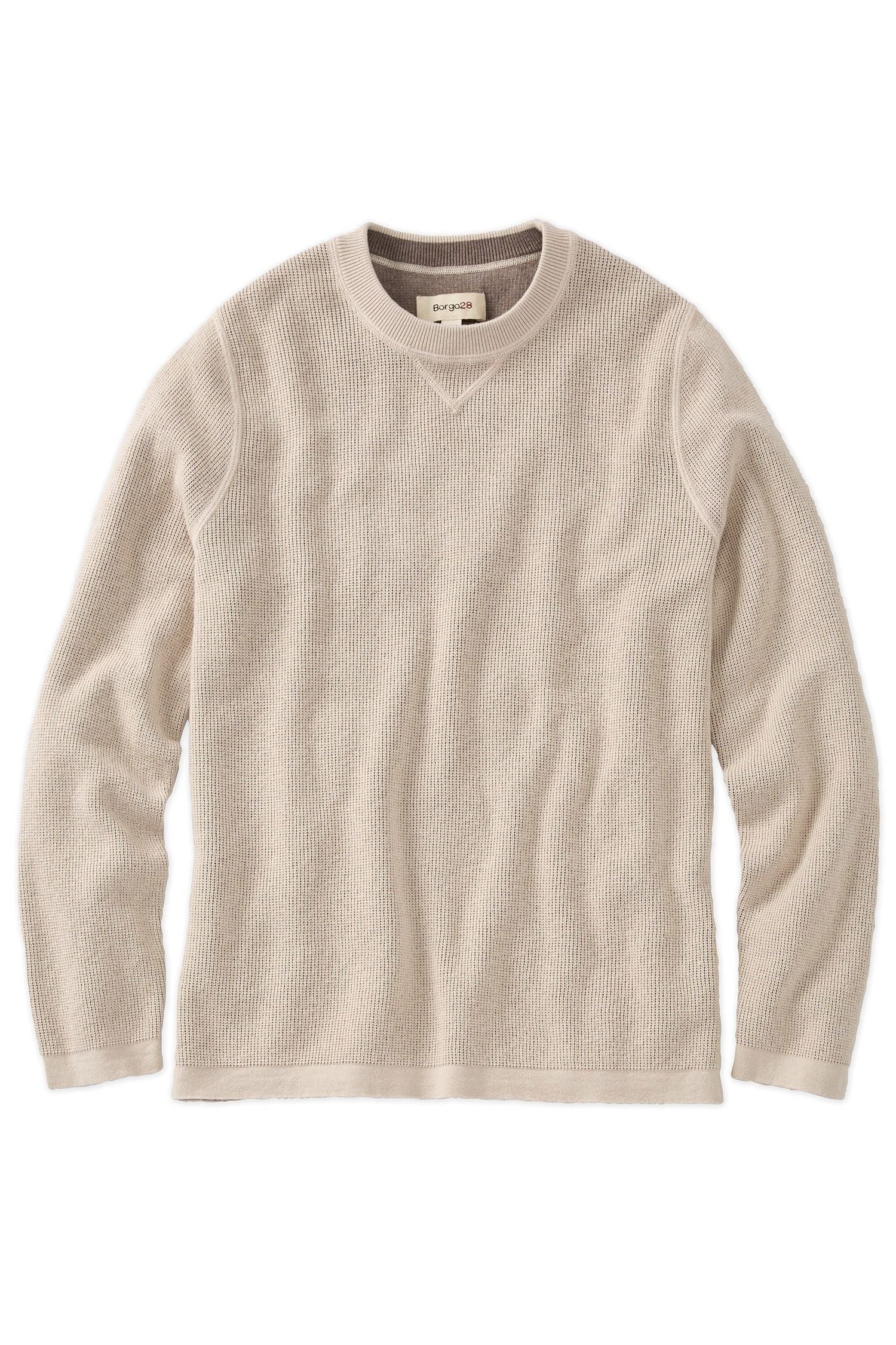 Reversible Cotton & Cashmere Sweater in Winter White/Beige by Borgo28