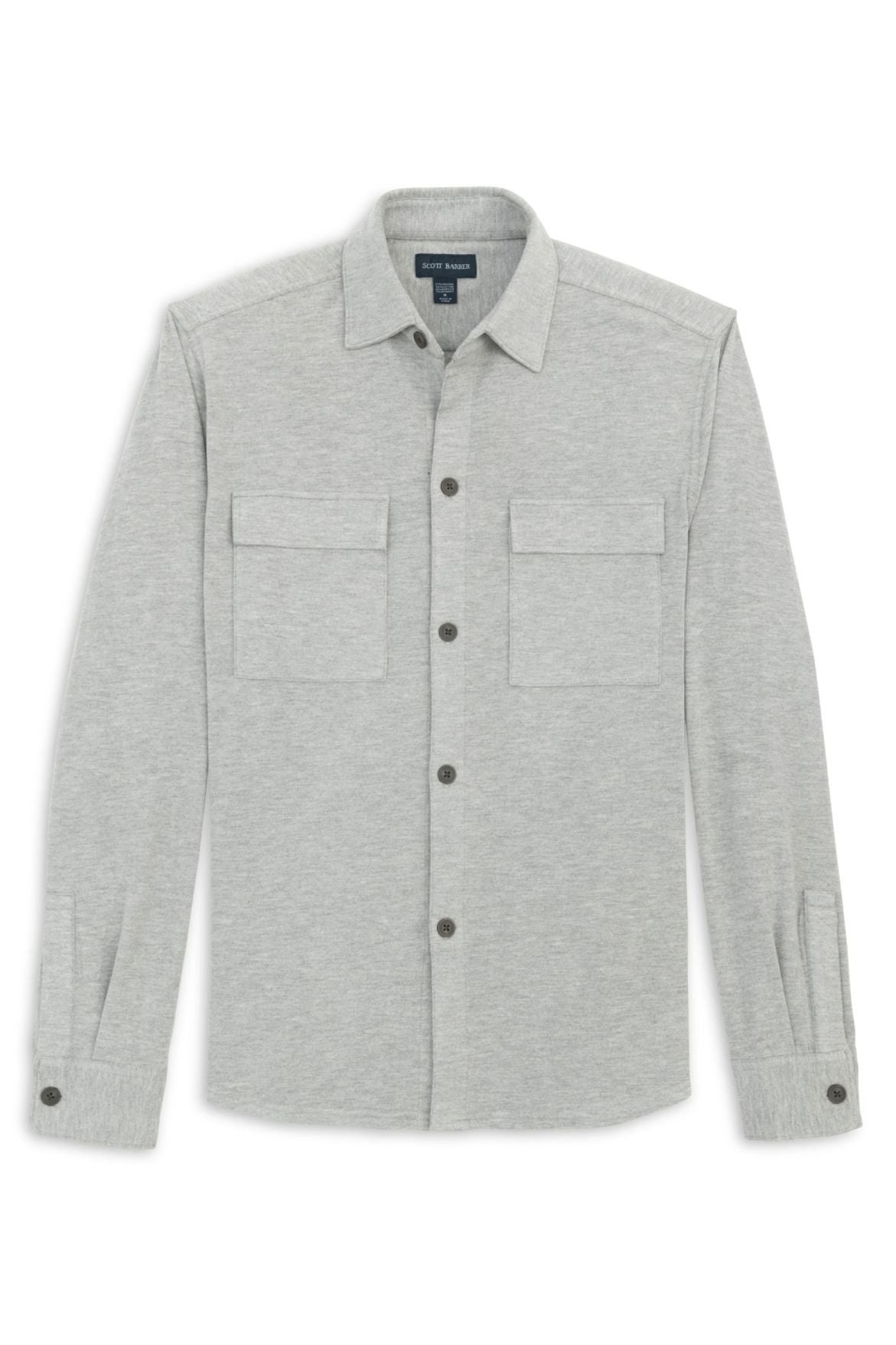 Scuba Shacket Overshirt in Grey Heather by Scott Barber