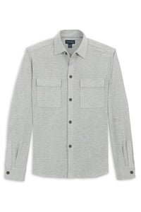 Scuba Shacket Overshirt in Grey Heather by Scott Barber