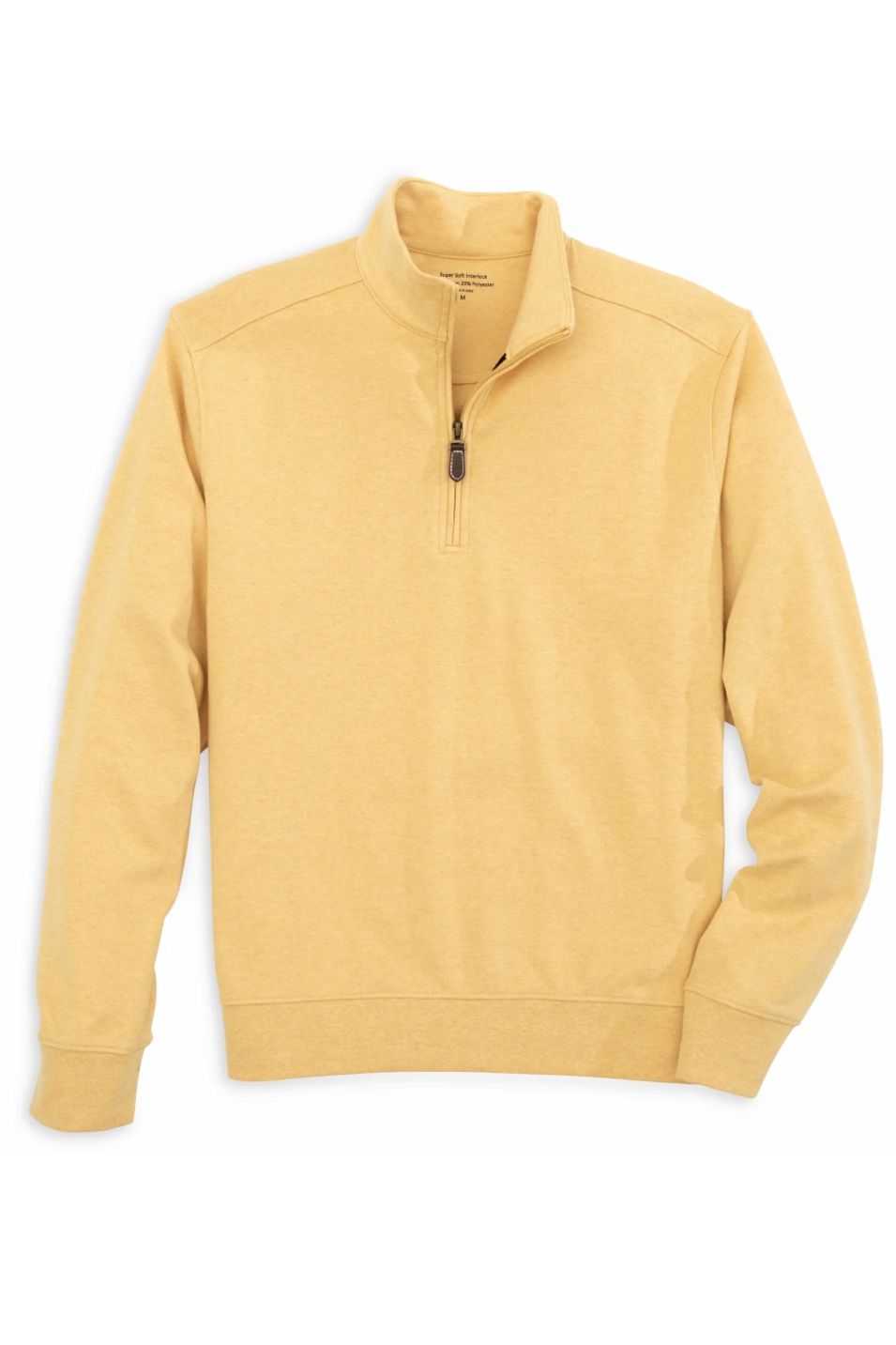 Chandler Quarter-Zip Cotton Performance Pullover in Maize (Size X-Large) by Batton