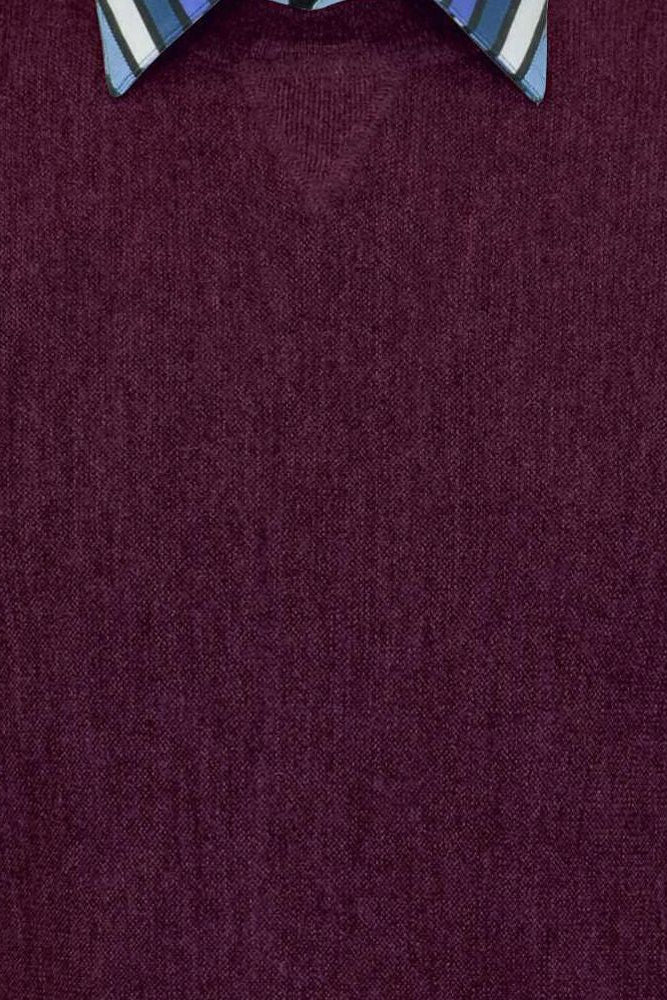 Baby Alpaca 'Links Stitch' Sweatshirt-Style Crew Neck Sweater in Wine by Peru Unlimited