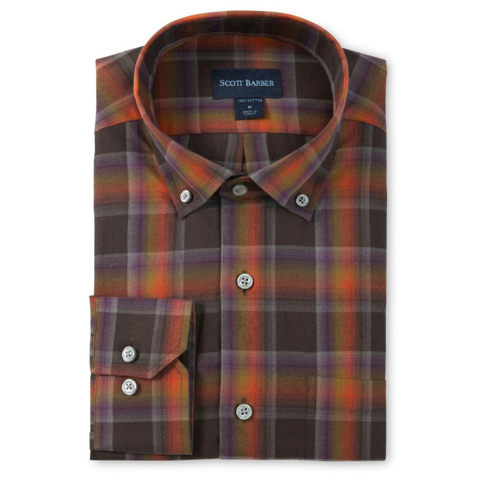 Lightweight Flannel Sport Shirt in Harvest Multi by Scott Barber