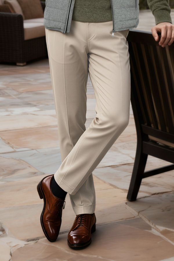 Sono Straight Fit Travel Pants in Khaki by Scott Barber