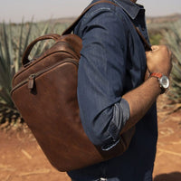 Quinn Commuter Backpack in Baldwin Oak by Moore & Giles