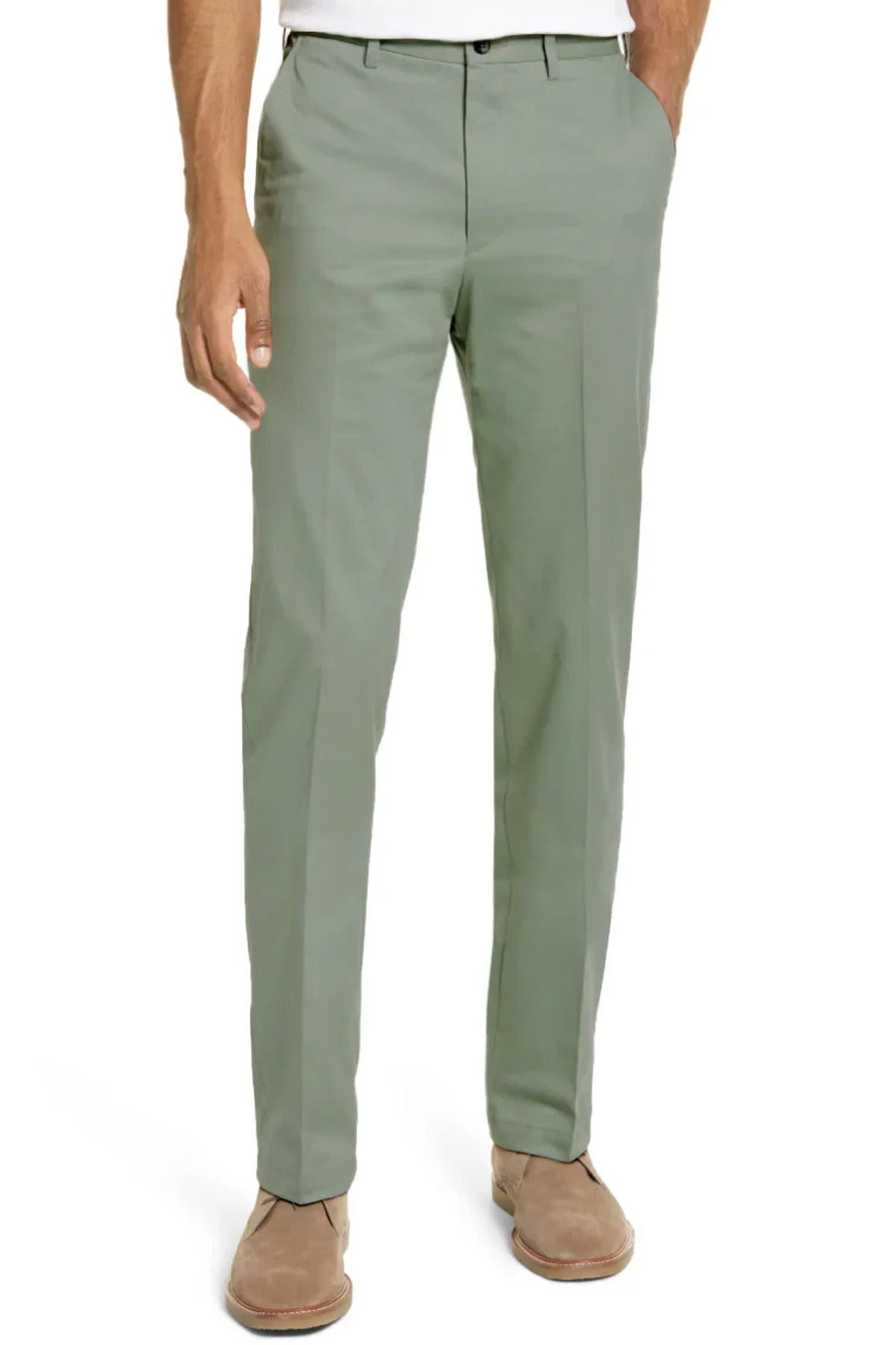 Southern Vintage Stretch Twill Chino in Sage (Hampton Plain Front) by Vintage1946