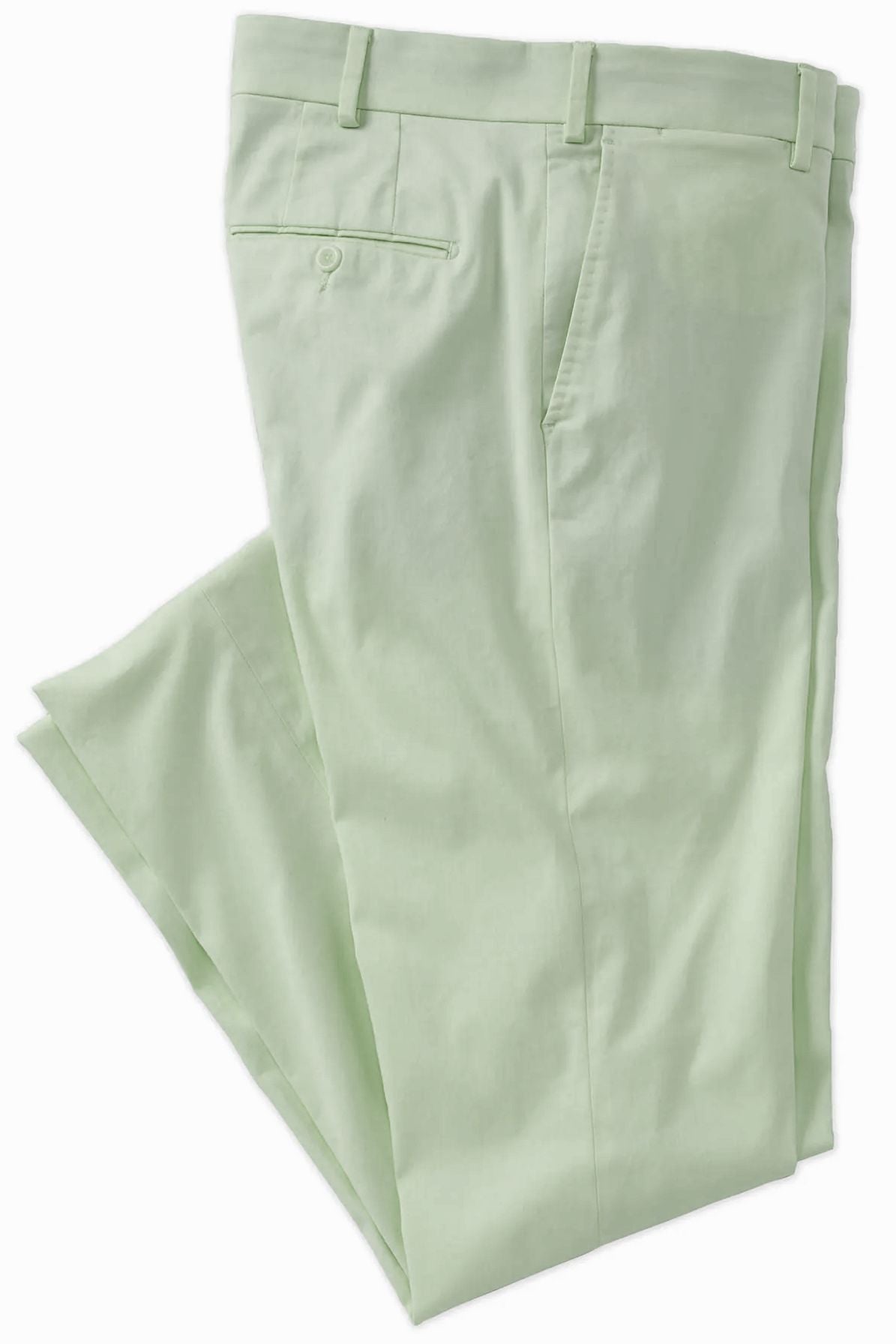 Supima Sateen Italian Luxury Flat Front Cotton Trouser in Pistachio (Houston Modern Fit) by 6 East by Ballin