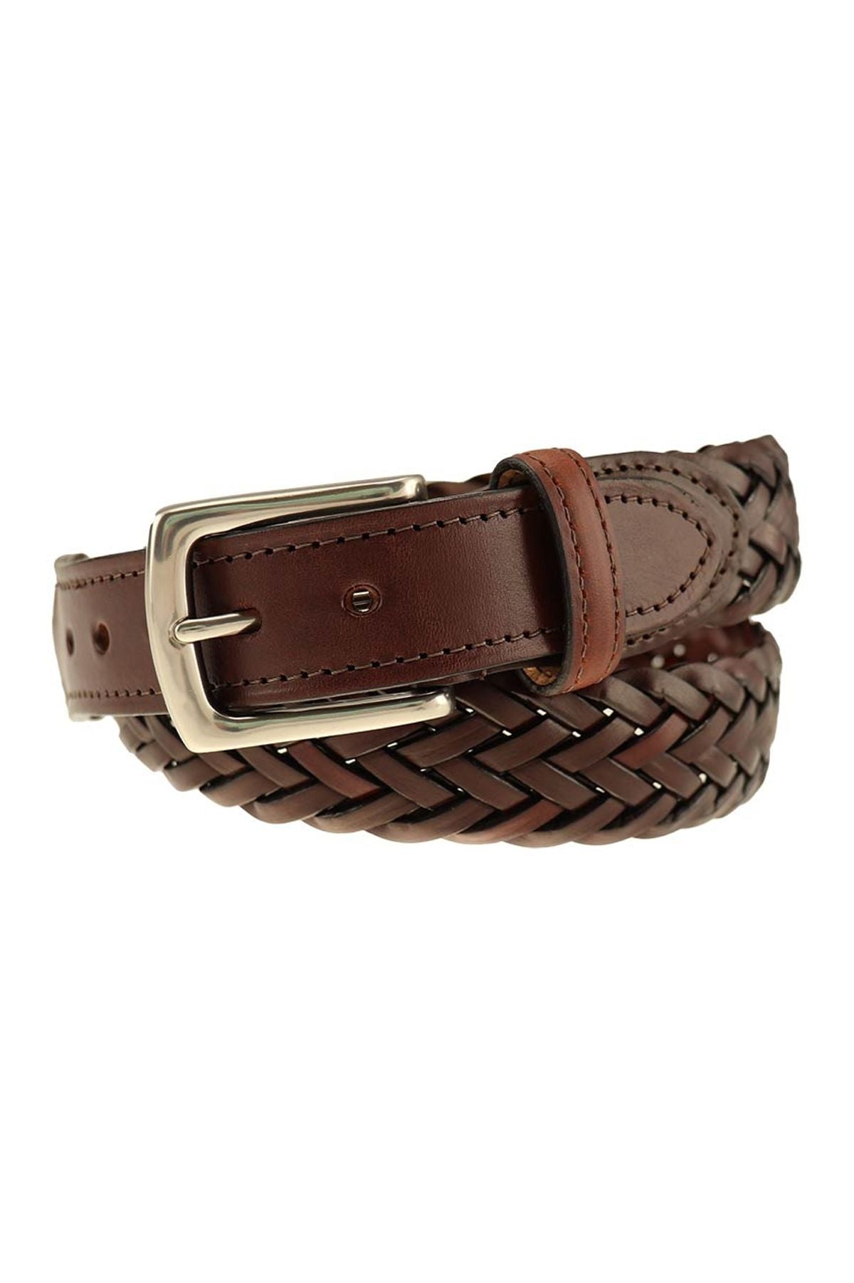 Maxwell Braided Belt in Briar Waxy Leather by T.B. Phelps