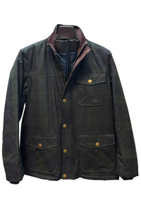 British Millerain Waxed Cotton Winter Jacket in Black Watch Tartan by Viyella