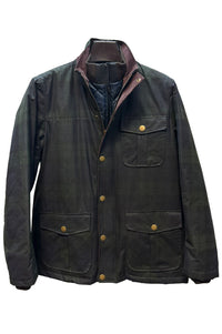 British Millerain Waxed Cotton Winter Jacket in Black Watch Tartan by Viyella