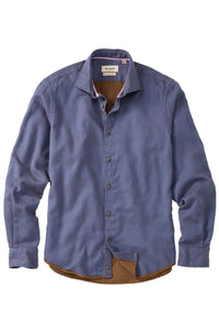 Italian Mini Waffle-Weave Long-Sleeve Sport Shirt in Blue by Borgo28