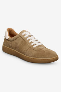 Ludlow Slip-On Stretch-Lace Sneaker in Desert Tan Suede by Allen Edmonds