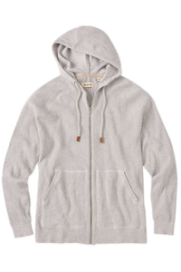 Cashmere Blend Raglan Sleeve Zip-Front Hoodie in Grey by Borgo28