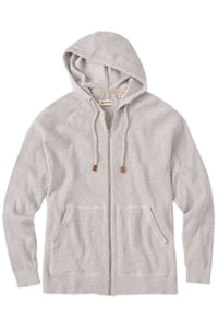 Cashmere Blend Raglan Sleeve Zip-Front Hoodie in Grey by Borgo28