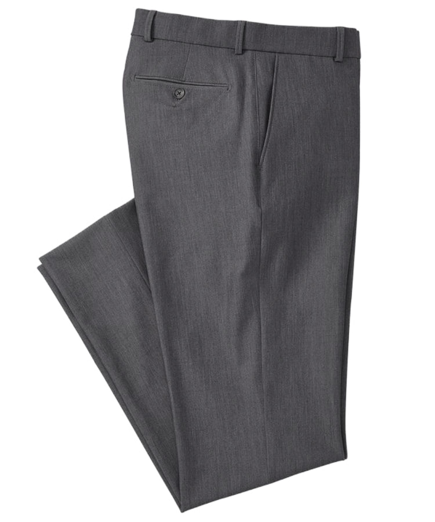 Comfort-EZE Commuter Bi-Stretch Gabardine Trouser in Medium Grey (Flat Front Models) by Ballin