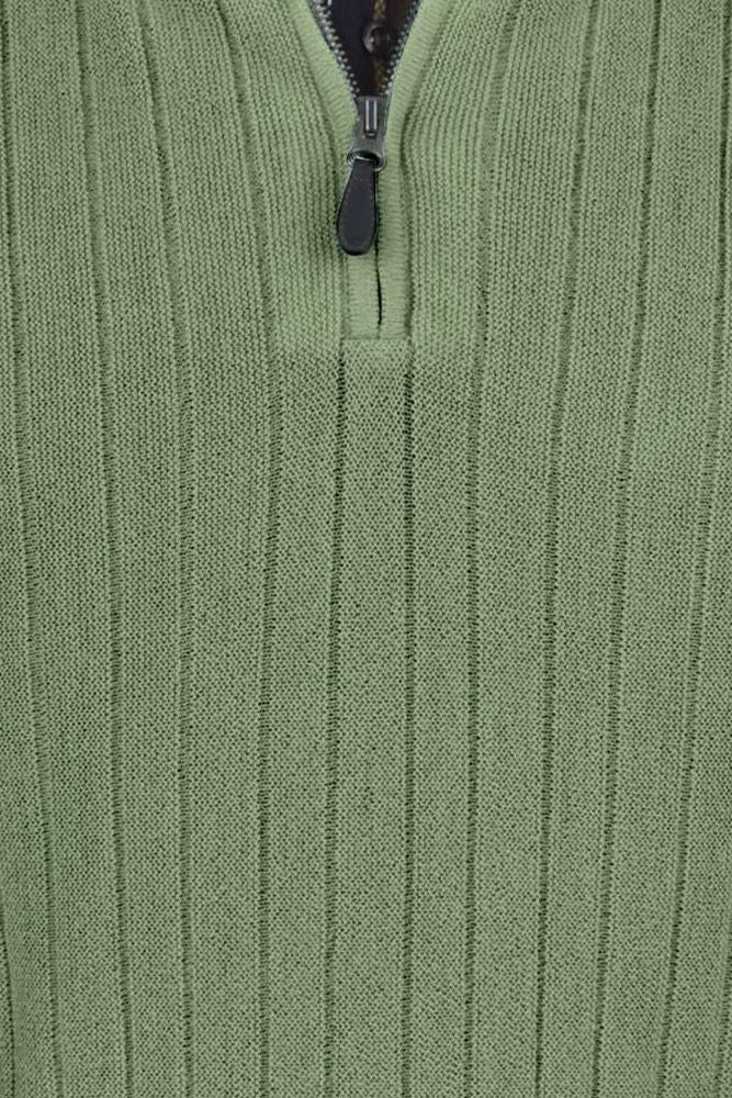 Baby Alpaca 'Links Stitch' Ribbed Zip-Neck Sweater Vest in Light Sage by Peru Unlimited