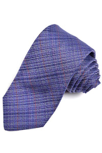 Purple, Lavender, Sky, Orange, and Grey Striped Mélange Woven Silk Jacquard Tie by Dion Neckwear